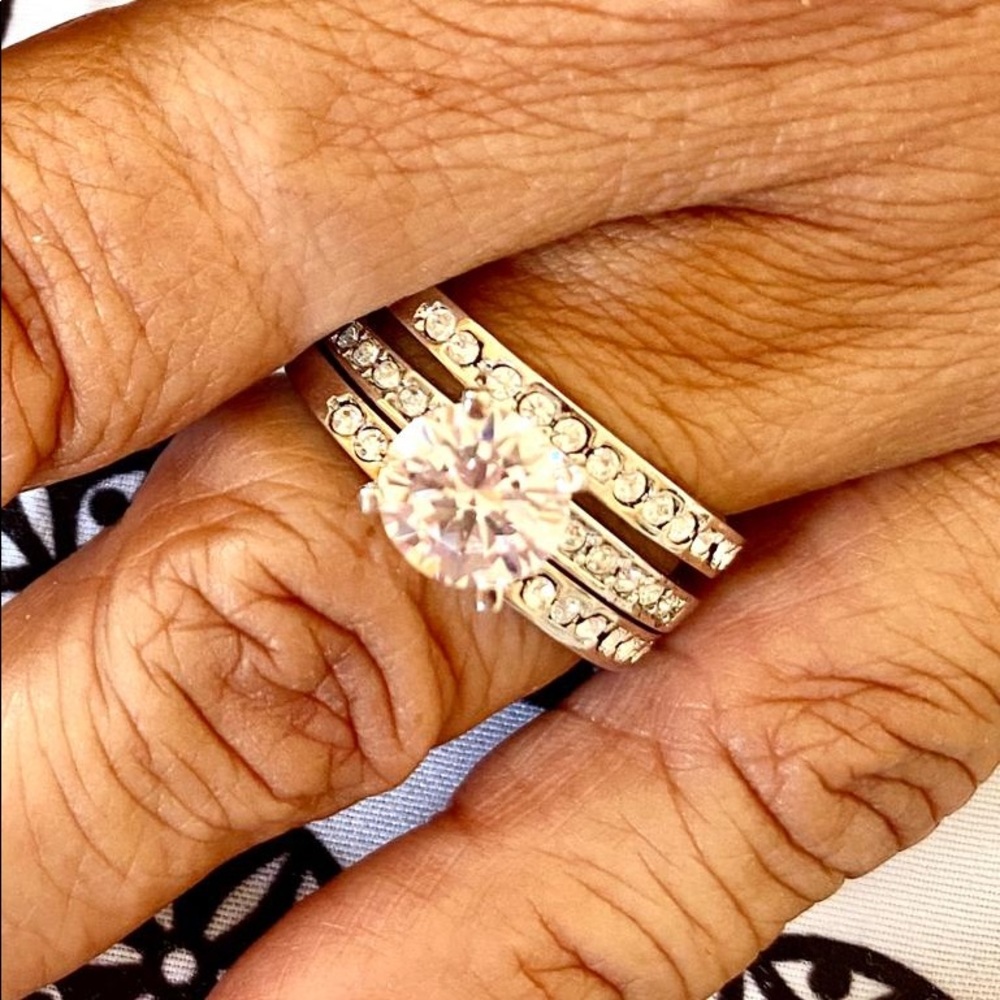Engagement set 18K GP rings with Diamonice
